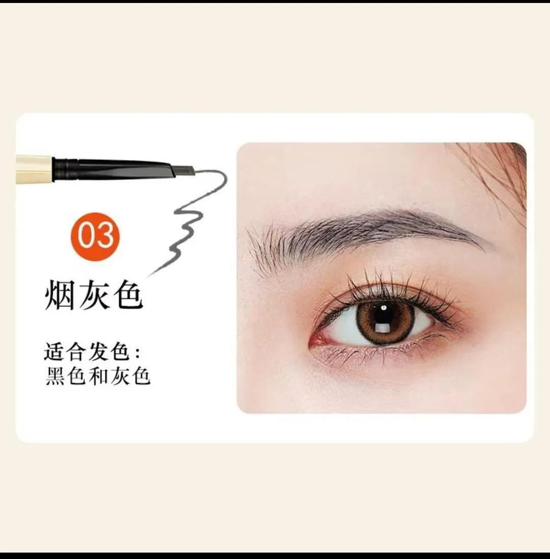 3 In 1 Eyebrow Pencil Brush And Razor Comfortable Use Smooth Application Compact Design For Daily Grooming Needs - Black