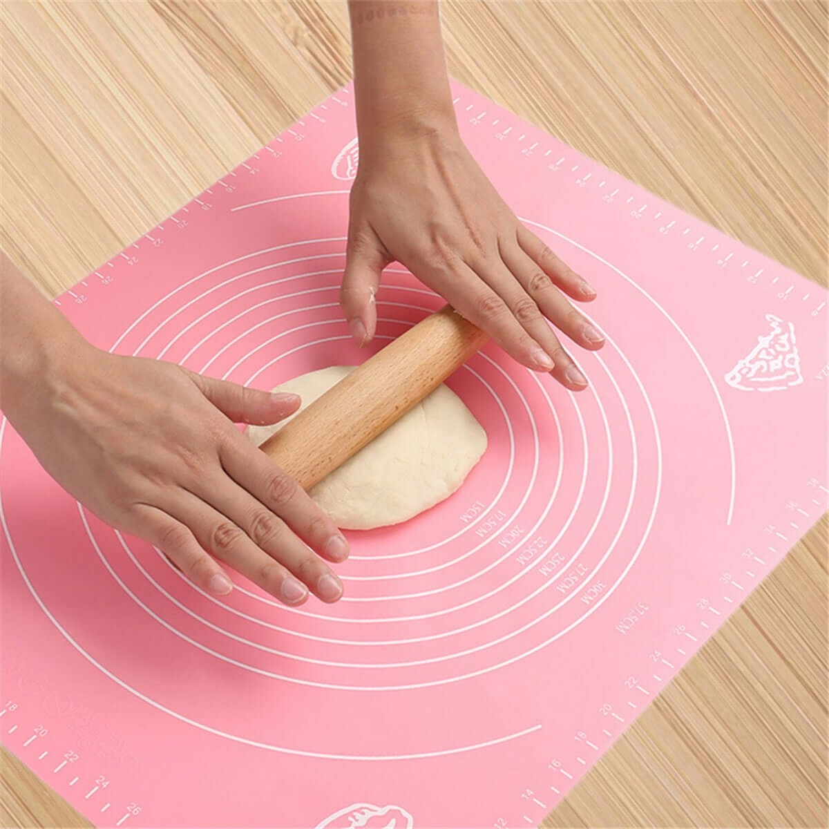 Silicone Baking Roti Mat With Measurements – Heat Resistant Non-Stick Flour Rolling & Kneading Dough Pad | Size 50x40 (Random Color)