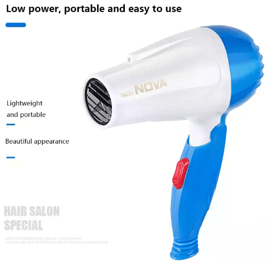 Nova Professional Mini Foldable Hair Dryer Zenvixo